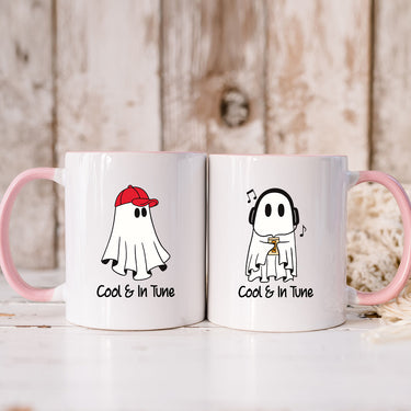 Music & Cap Ghost Matching Mugs For Couples